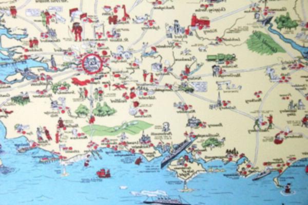 Λεπτομέρεια χάρτη του Λονδίνου.