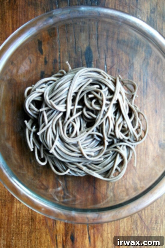 Σαλάτα με Νούγιες Σόμπα και Σος Φιστικιού 8 Soba, στραγγισμένα