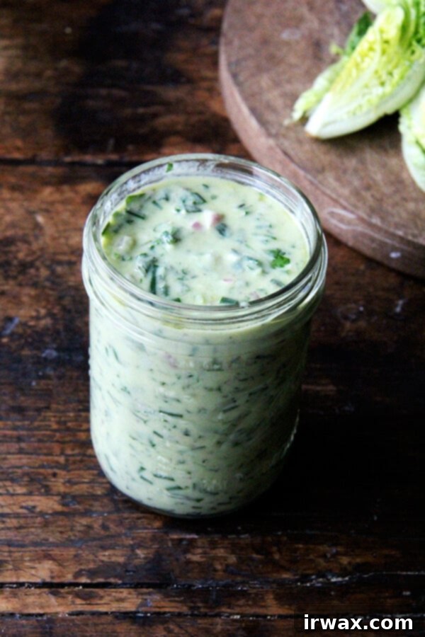 Αυτή η σως Green Goddess αψηφά τις συμβάσεις, παραλείποντας τη μαγιονέζα και την ξινή κρέμα, προτιμώντας το ελαιόλαδο και λίγη βαριά κρέμα. Πολλά βότανα μπορούν να χρησιμοποιηθούν, αλλά είναι υπέροχη όταν η κυρίαρχη γεύση είναι ο εστραγκόν. // alexandracooks.com Αυτή η σως Green Goddess αψηφά τις συμβάσεις, παραλείποντας τη μαγιονέζα και την ξινή κρέμα, προτιμώντας το ελαιόλαδο και λίγη βαριά κρέμα. Πολλά βότανα μπορούν να χρησιμοποιηθούν, αλλά είναι υπέροχη όταν η κυρίαρχη γεύση είναι ο εστραγκόν. // alexandracooks.com