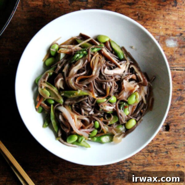 Vegetable Chow Mein-ish: Συνταγή με Σπαράγγια και Soba Noodles Αυτό το Vegetable Chow Mein είναι κάτι πολύ περισσότερο από ένα απλώς νόστιμο καθημερινό γεύμα – είναι ένα κουβάρι από ζουμερά noodles και λαχανικά, και γρήγορα γίνεται αγαπημένο της οικογένειας. Λειτουργεί εξίσου καλά με σπαγγέτι ή soba noodles, με σπαράγγια ή μπρόκολο, με ή χωρίς πρωτεΐνη. Επιπλέον, οι προσαρμογές είναι ατελείωτες // alexandracooks.com