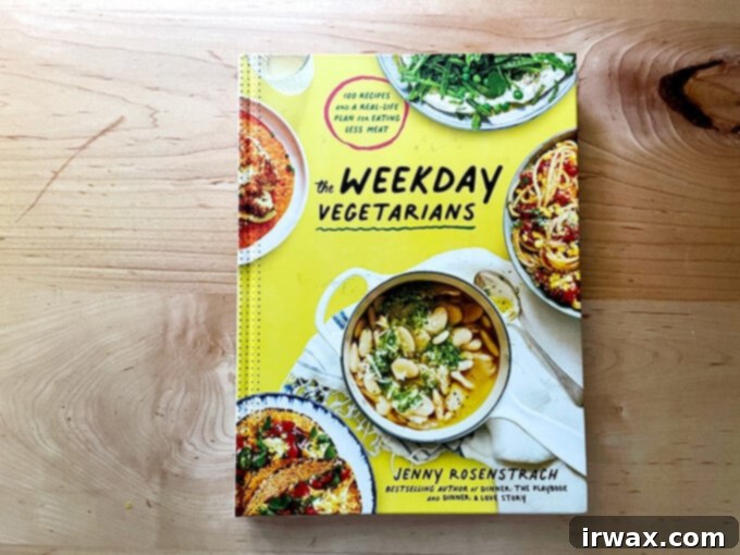 Ιδέες Δώρων για τις Γιορτές 2021 10 Ένα βιβλίο, The Weekday Vegetarians, πάνω σε πάγκο.