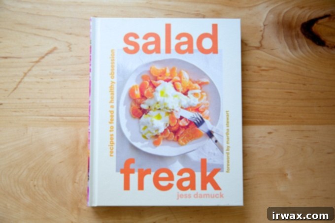 Οδηγός Δώρων για την Ημέρα της Μητέρας 2022 12 Salad Freak cookbook on a countertop.