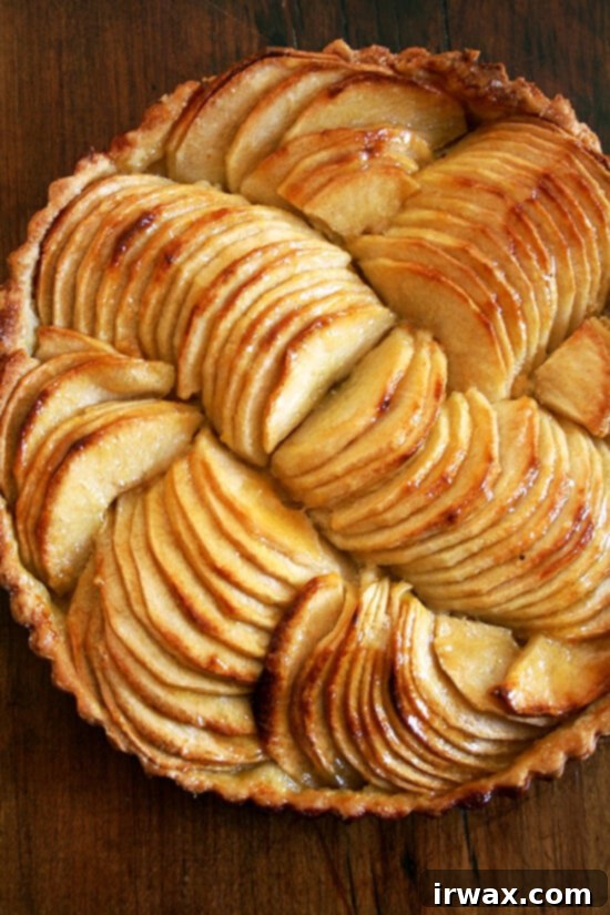 French apple tart, glazed Γαλλική τάρτα μήλου, γλασαρισμένη με λάμψη.
