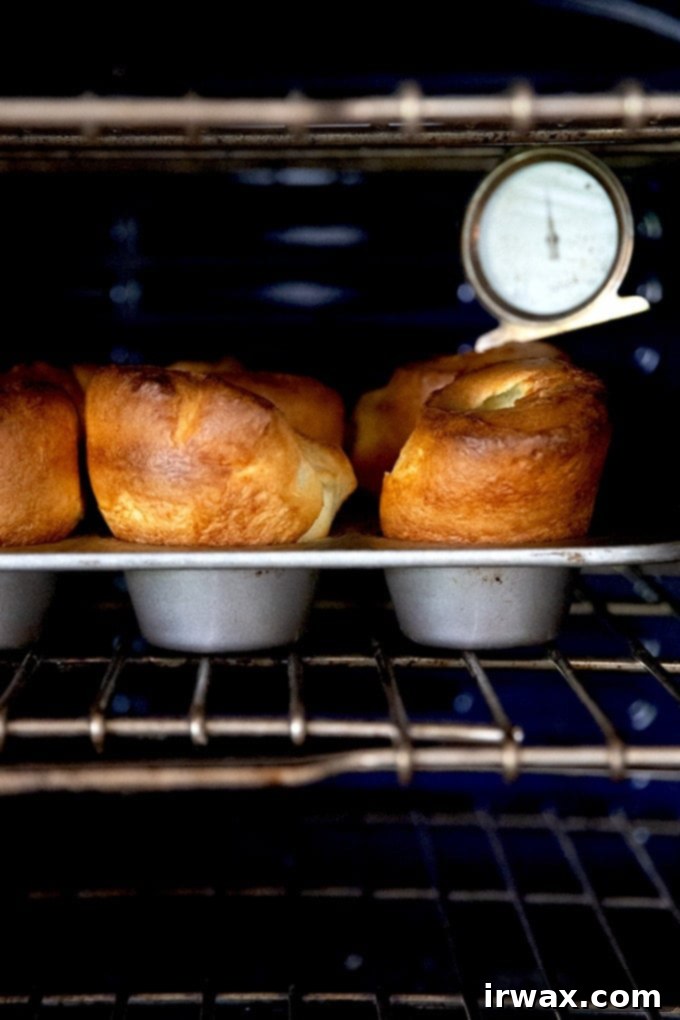 Φουσκωτά Γιορκσάιρ 2 Ένα ταψί με popovers στο φούρνο.