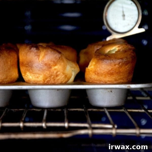 Φουσκωτά Γιορκσάιρ 16 Ένα ταψί με popovers στο φούρνο.